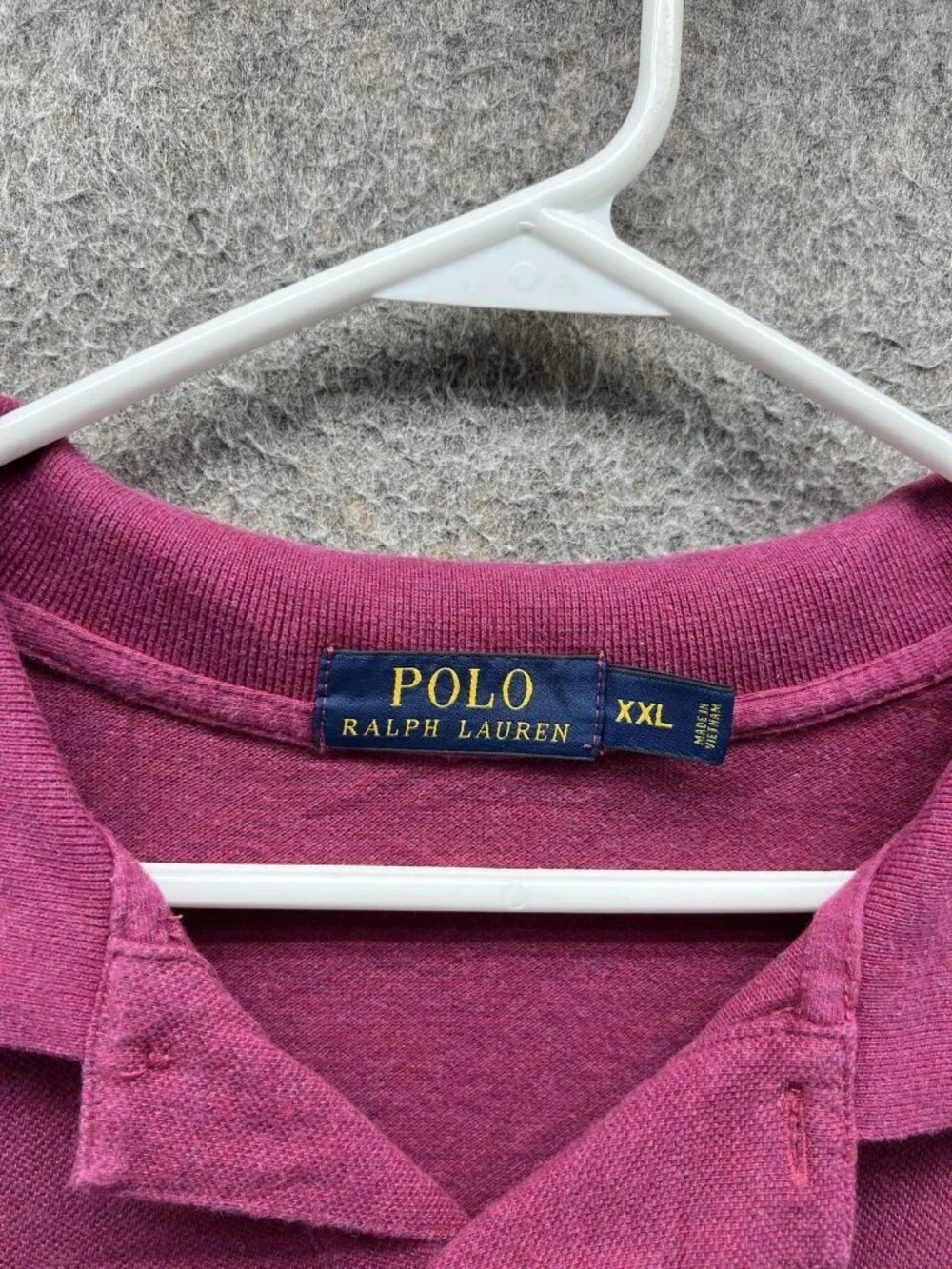 Polo Ralph Lauren Polo Shirt Men 2XL Purple Pony Cotton Casual Solid Knit